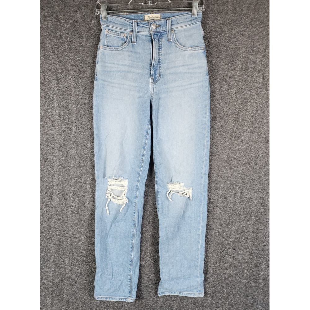 Madewell Jeans Womens 24 The Perfect Vintage Straight Light Blue Distressed EUC